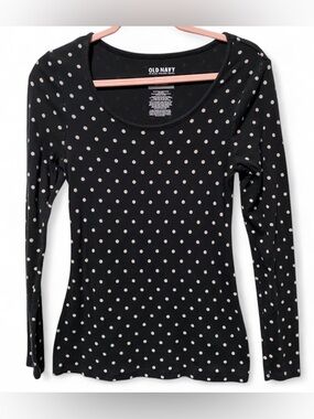 SOFT Retro MOD Trendy Vintage Y2K Black & White Cotton & Modal Polka Dot Top